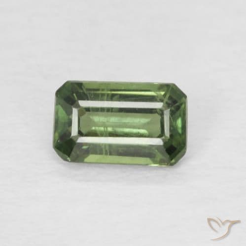 0.42ct Medium Dark-Green Sapphire, Emerald Cut, 5.2x3.2 mm