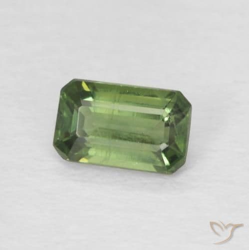 0.42ct Medium Dark-Green Sapphire, Emerald Cut, 5.2x3.2 mm