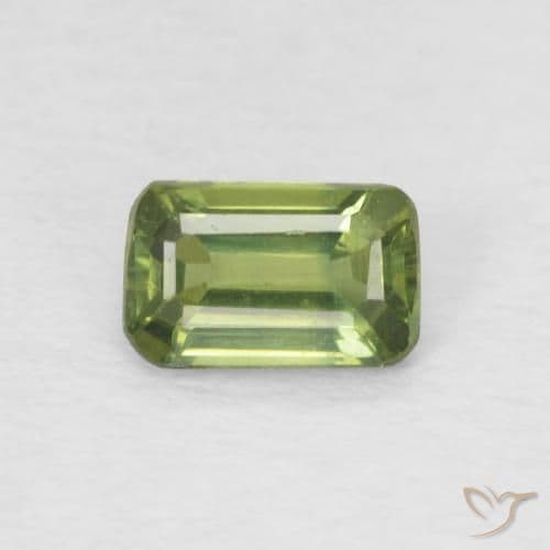 0.43ct Light Forest Green Sapphire, Emerald Cut, 5.2x3.3 mm