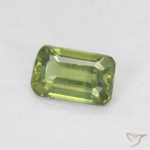 0.43ct Light Forest Green Sapphire, Emerald Cut, 5.2x3.3 mm