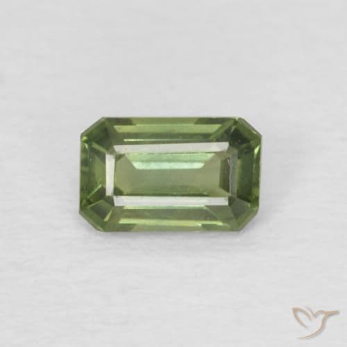 0.44ct Medium Green Sapphire, Emerald Cut, 5.1x3.3 mm