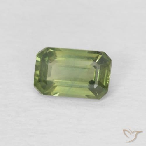0.44ct Medium Green Sapphire, Emerald Cut, 5.1x3.3 mm