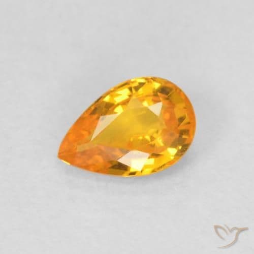 0.51ct Medium Orange Sapphire, Pear Shape, 6.1x4.3 mm