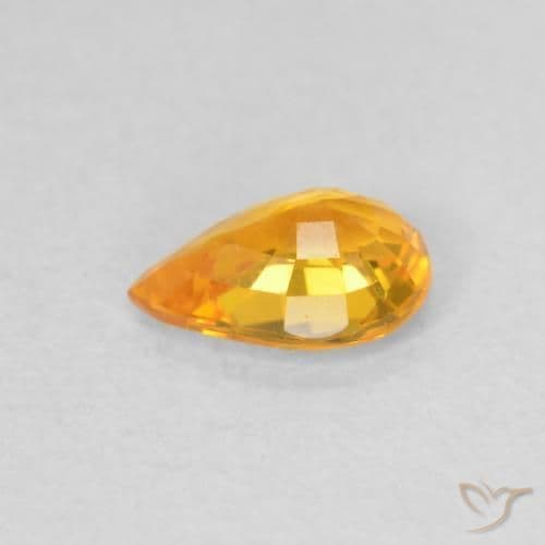 0.51ct Medium Orange Sapphire, Pear Shape, 6.1x4.3 mm