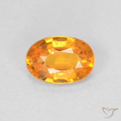 0.63ct Natural Orange-Gold Sapphire, Oval Cut, 6x4.1 mm