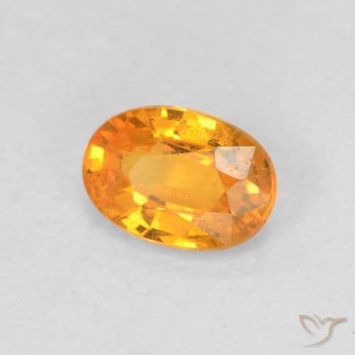 0.63ct Natural Orange-Gold Sapphire, Oval Cut, 6x4.1 mm