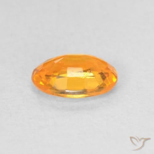 0.63ct Natural Orange-Gold Sapphire, Oval Cut, 6x4.1 mm