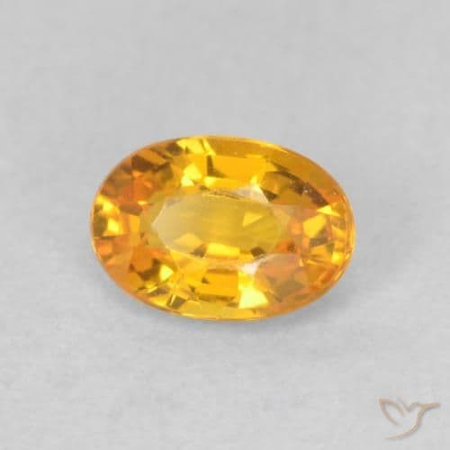 0.68ct Natural Deep Orange-Gold Sapphire, Oval Cut, 6x4.2 mm