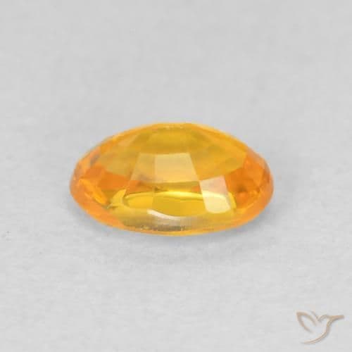0.68ct Natural Deep Orange-Gold Sapphire, Oval Cut, 6x4.2 mm