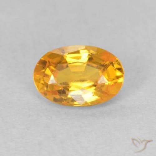 0.62ct Medium Light Orange-Gold Sapphire, Oval Cut, 6.1x4.1 mm