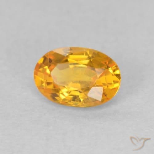 0.62ct Medium Light Orange-Gold Sapphire, Oval Cut, 6.1x4.1 mm