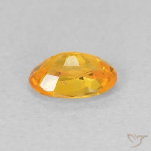 0.62ct Medium Light Orange-Gold Sapphire, Oval Cut, 6.1x4.1 mm