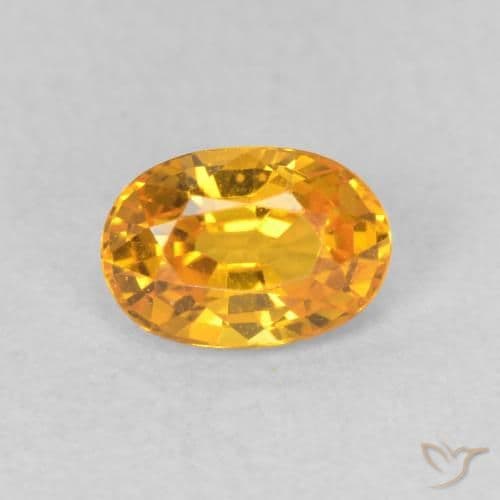 0.67ct Natural Orange-Gold Sapphire, Oval Cut, 6x4.2 mm