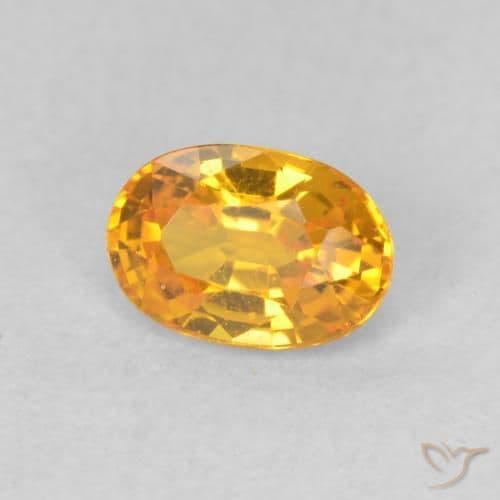 0.67ct Natural Orange-Gold Sapphire, Oval Cut, 6x4.2 mm