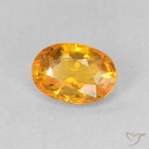 0.67ct Natural Medium Orange Sapphire, Oval Cut, 6x4.3 mm