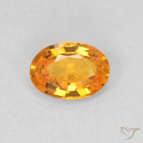 0.53ct Natural Medium Orange Sapphire, Oval Cut, 5.8x4.1 mm