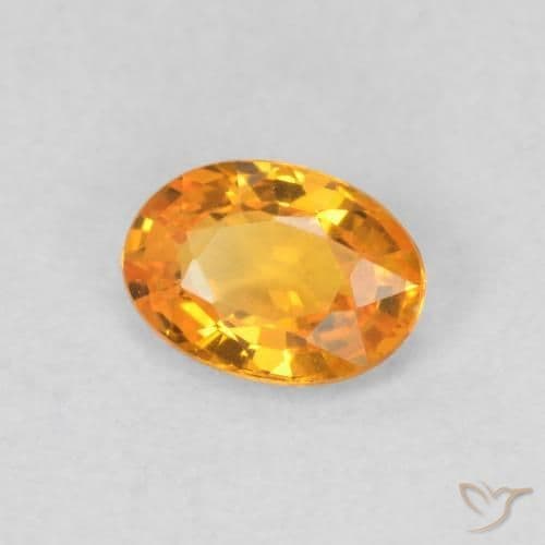 0.53ct Natural Medium Orange Sapphire, Oval Cut, 5.8x4.1 mm