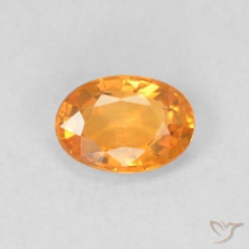 0.57ct Natural Orange-Gold Sapphire, Oval Cut, 5.8x4.1 mm