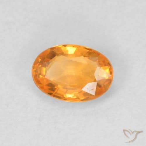 0.57ct Natural Orange-Gold Sapphire, Oval Cut, 5.8x4.1 mm