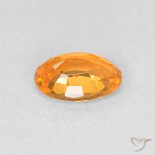 0.57ct Natural Orange-Gold Sapphire, Oval Cut, 5.8x4.1 mm