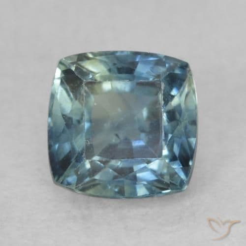 0.78ct Natural Teal Sapphire, Cushion Cut, 4.6x4.6 mm