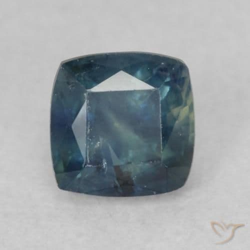 0.66ct Natural Teal Sapphire, Cushion Cut, 4.4x4.4 mm
