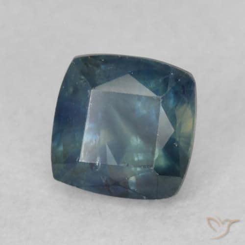 0.66ct Natural Teal Sapphire, Cushion Cut, 4.4x4.4 mm