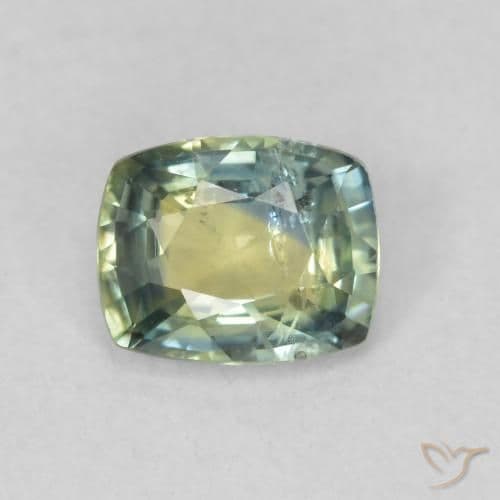1.06ct Natural Multicolor Sapphire, Cushion Cut, 6.1x4.8 mm