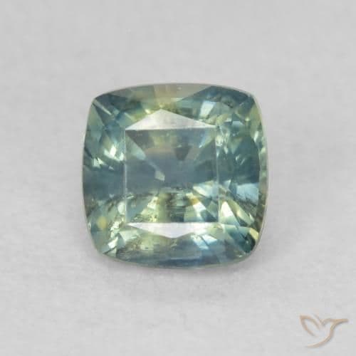 0.60ct Natural Teal Sapphire, Cushion Cut, 4.8x4.8 mm