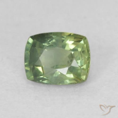 0.58ct Natural Deep Green Sapphire, Cushion Cut, 5.1x5.1 mm