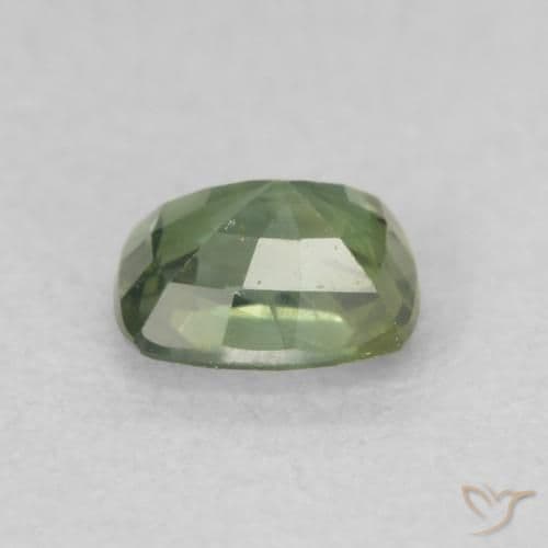 0.58ct Natural Deep Green Sapphire, Cushion Cut, 5.1x5.1 mm