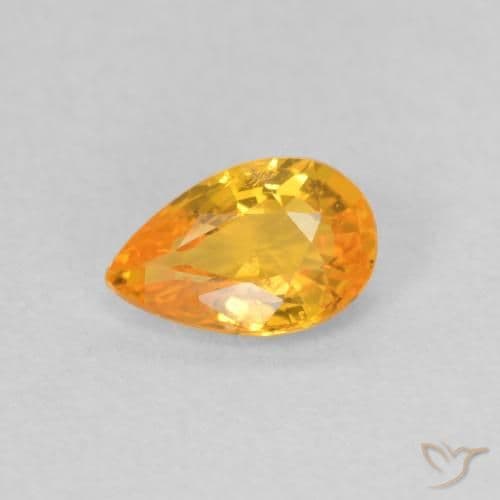 0.47ct Natural Bright Orange Sapphire, Pear Shape, 6x3.8 mm