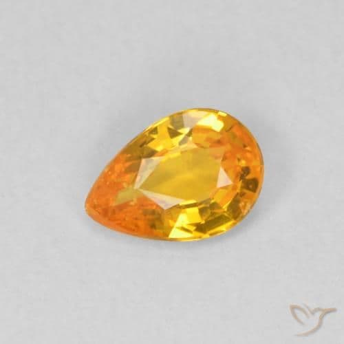 0.44ct Natural Fire Orange Sapphire, Pear Shape, 5.6x4 mm
