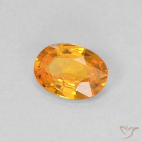 0.48ct Natural Bright Orange Sapphire, Oval Cut, 5.8x4.2 mm