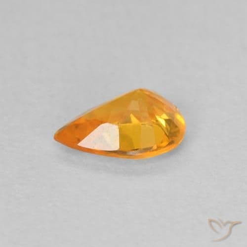 0.44ct Natural Bright Orange Sapphire, Pear Shape, 5.8x4 mm