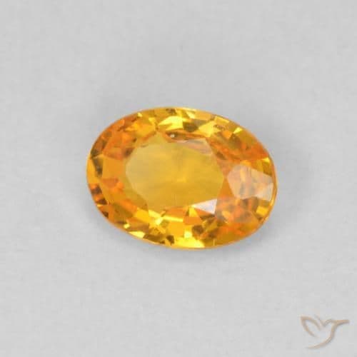 0.52ct Natural Bright Orange Sapphire, Oval Cut, 5.9x4.2 mm