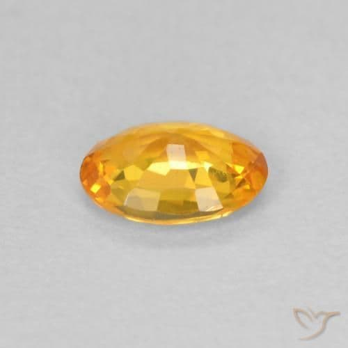 0.52ct Natural Bright Orange Sapphire, Oval Cut, 5.9x4.2 mm