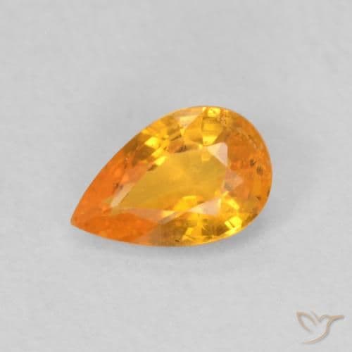 0.54ct Medium Orange Sapphire, Pear Shape, 6.3x4.1 mm
