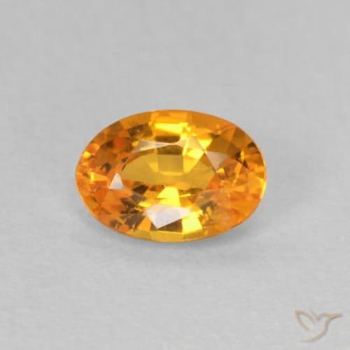 0.59ct Natural Apricot Orange Sapphire, Oval Cut, 5.9x4.1 mm