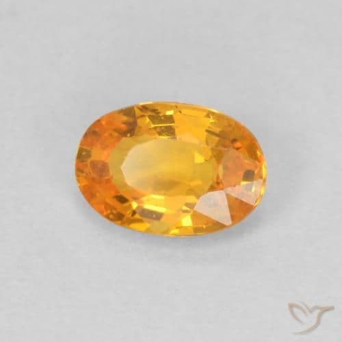 0.62ct Natural Medium Orange Sapphire, Oval Cut, 6.1x4.2 mm