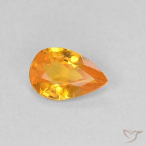 0.40ct Apricot Orange Sapphire, Pear Shape, 5.9x3.9 mm