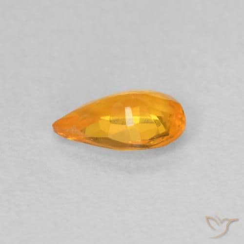 0.40ct Apricot Orange Sapphire, Pear Shape, 5.9x3.9 mm