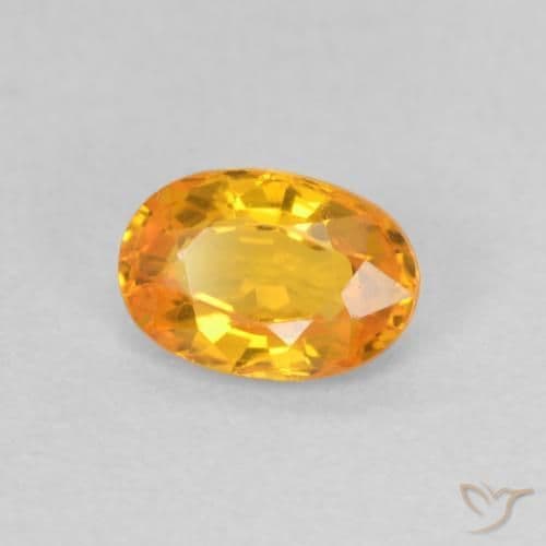 0.63ct Natural Bright Orange Sapphire, Oval Cut, 6x4.1 mm