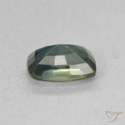 0.78ct Deep Blue Green Sapphire, Cushion Cut, 6.1x4.1 mm