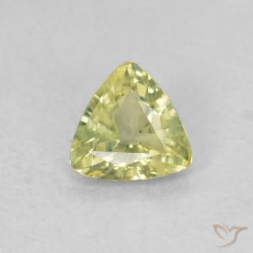 0.50ct Medium Light Green Sapphire, Trillion, 5x4.8 mm