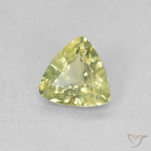0.49ct Natural Yellowish Green Sapphire, Trillion, 5x4.8 mm