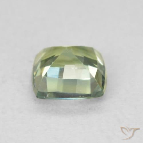 0.79ct Natural Earthy Green Sapphire, Cushion Cut, 5x4.9 mm