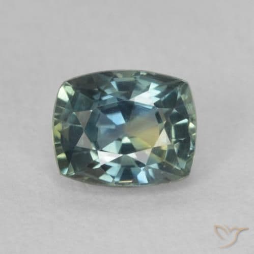 0.74ct Natural Teal Sapphire, Cushion Cut, 5.4x4.4 mm