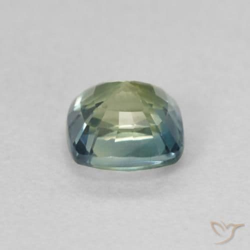 0.65ct Yellowish Green Sapphire, Cushion Cut, 4.6x4.5 mm