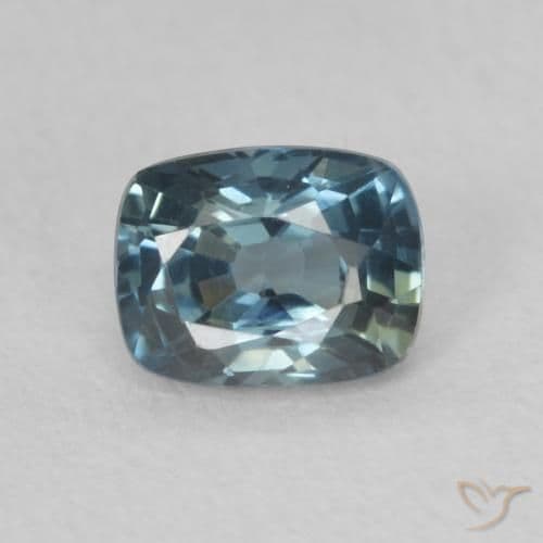 0.74ct Natural Teal Sapphire, Cushion Cut, 5.4x4.4 mm
